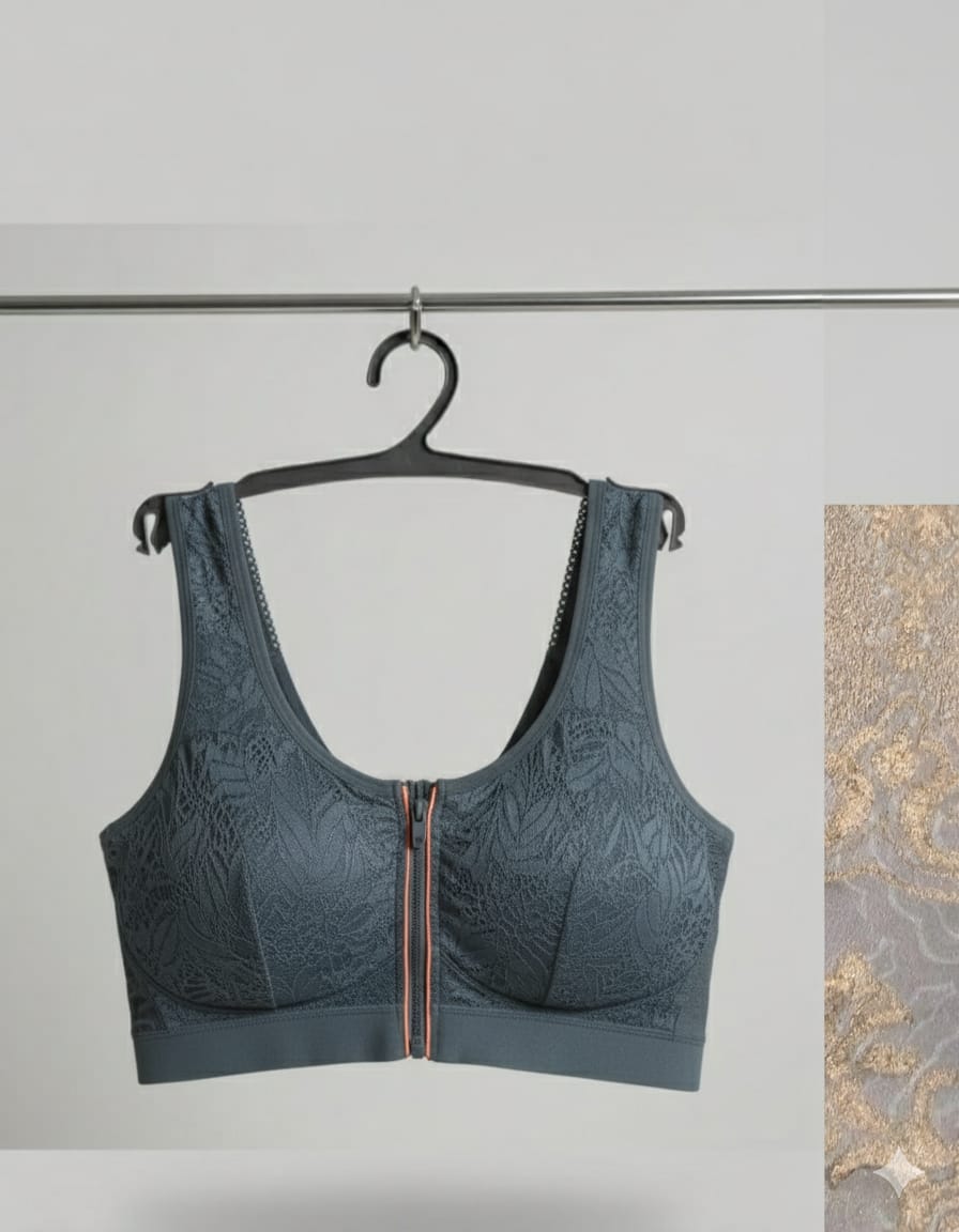 Front Zip Comfort Net Bra